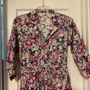 NEW Monki Floral Jumpsuit Cotton Poplin Waisted Size M
